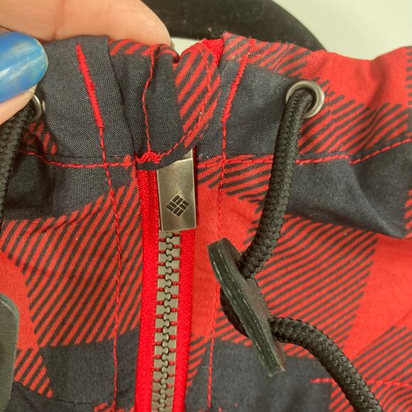 COLUMBIA Chatfield Hill Jacket Women Small Red Black Buffalo Plaid Sherpa Lined - Picture 6 of 16